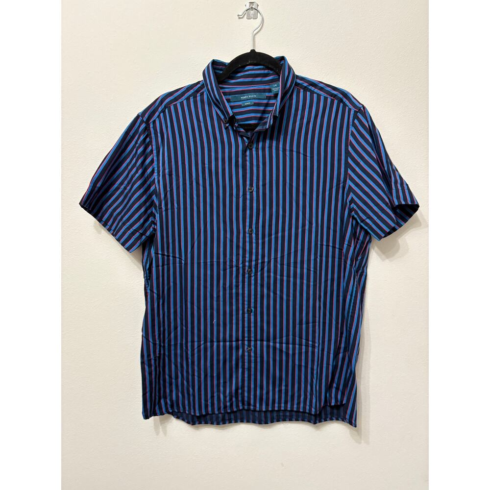 Preloved Stripped Button Down Shirt Sz Large Slim Fit
